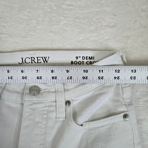 J Crew 9" Demi Boot Crop Jeans White Womens size 25 0694 - Picture 7 of 11